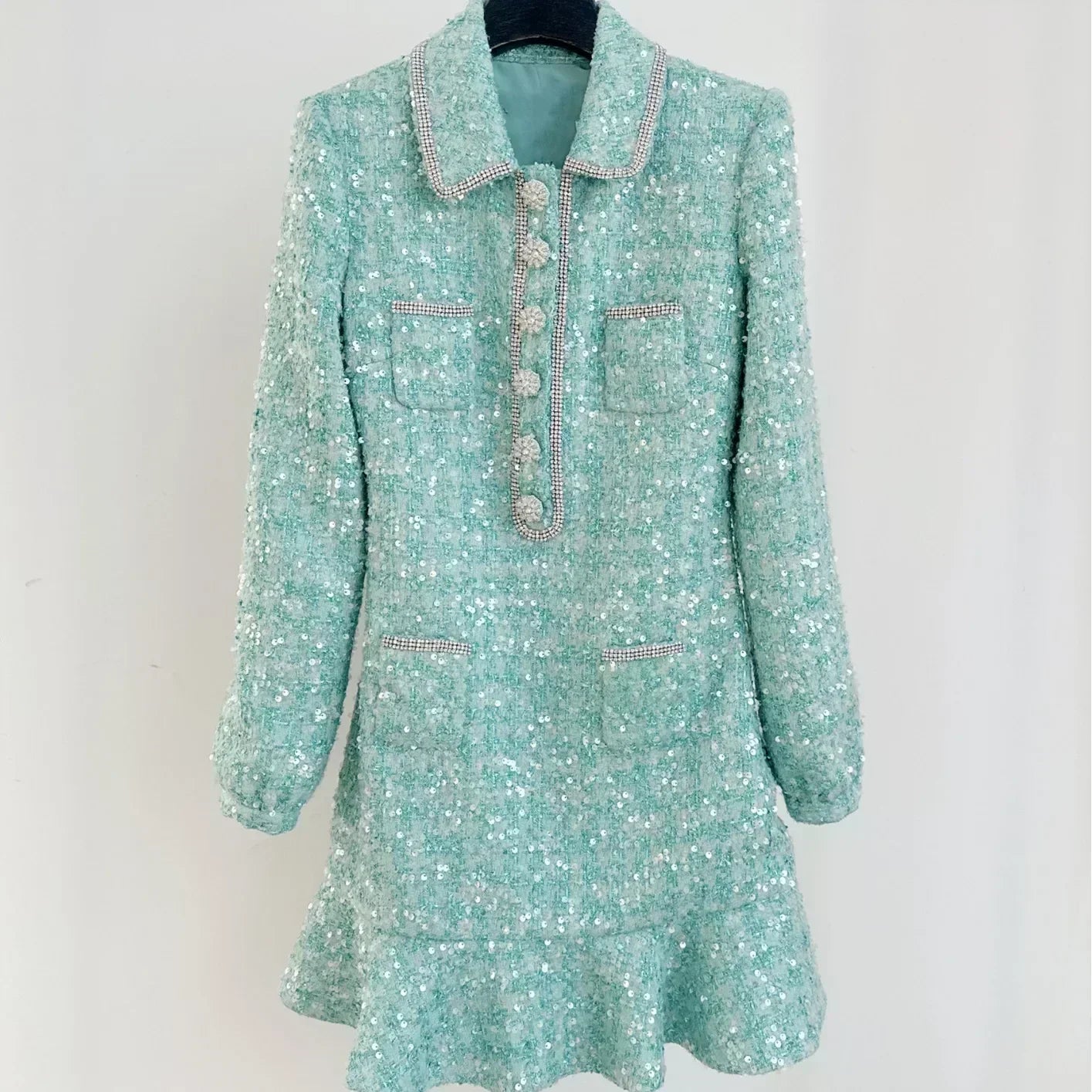 Sequin baby doll dress