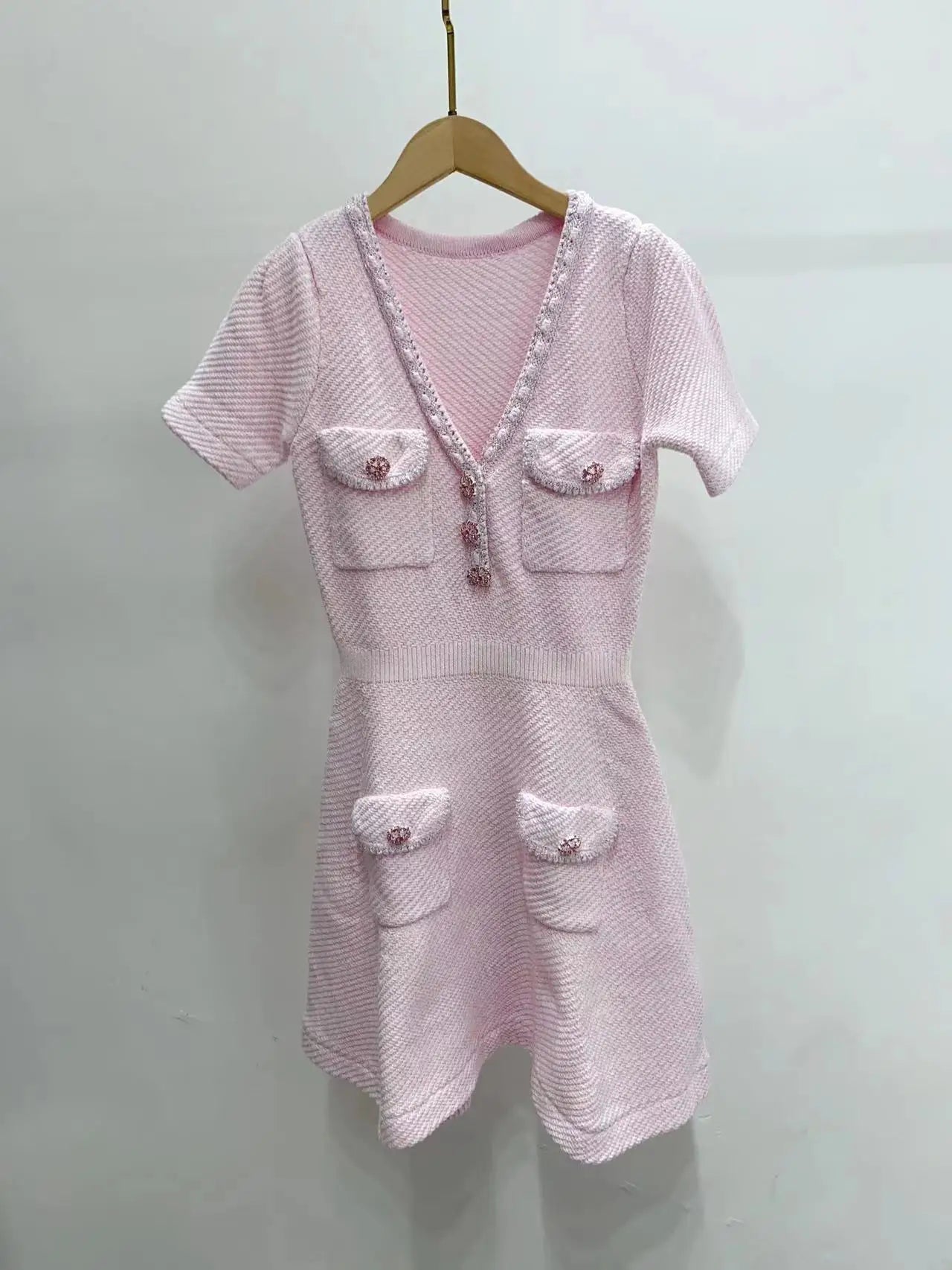 Self - pink tweed dress