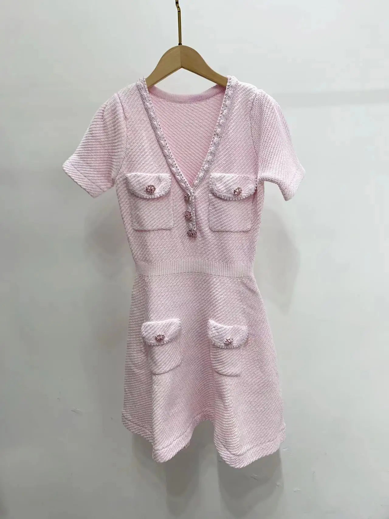 Self - pink tweed dress