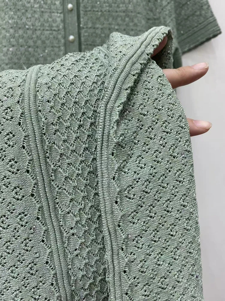Sandro shimmer mint green dress
