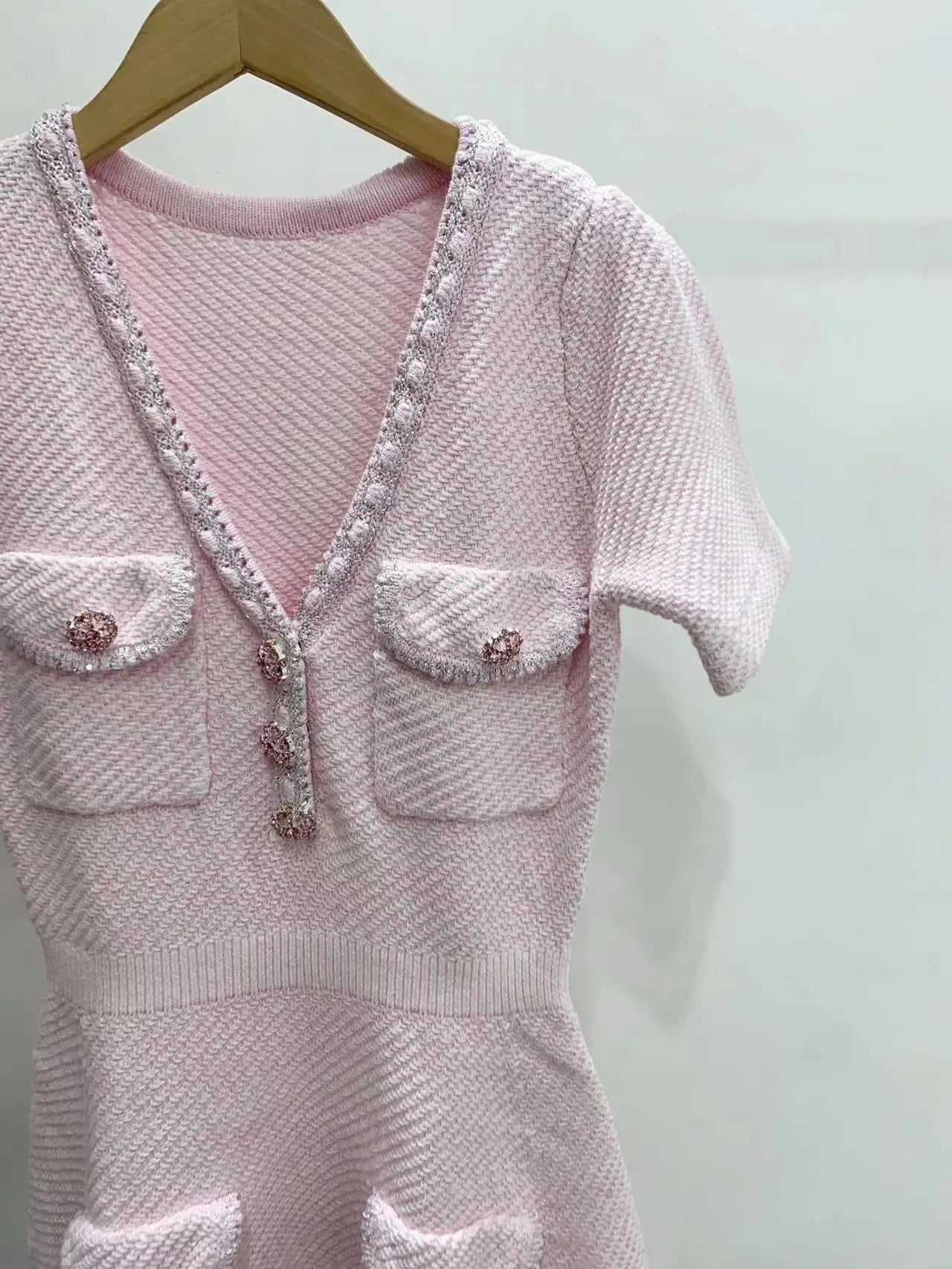 Self - pink tweed dress