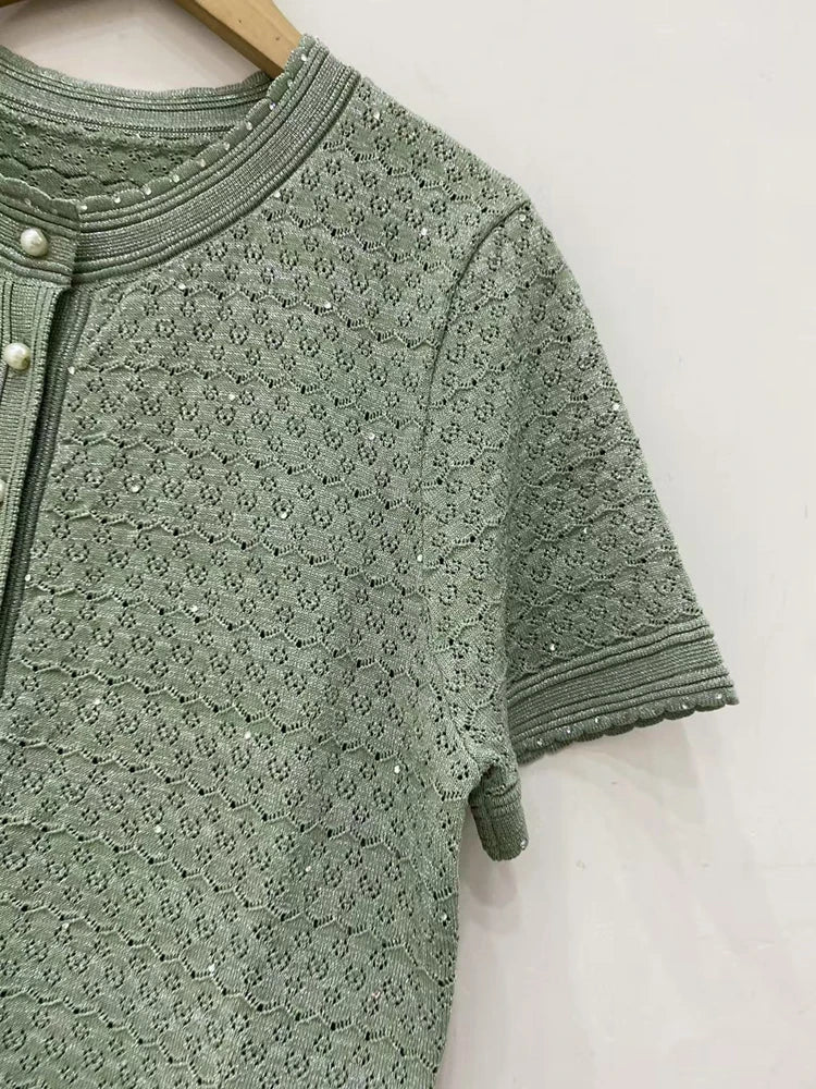 Sandro shimmer mint green dress