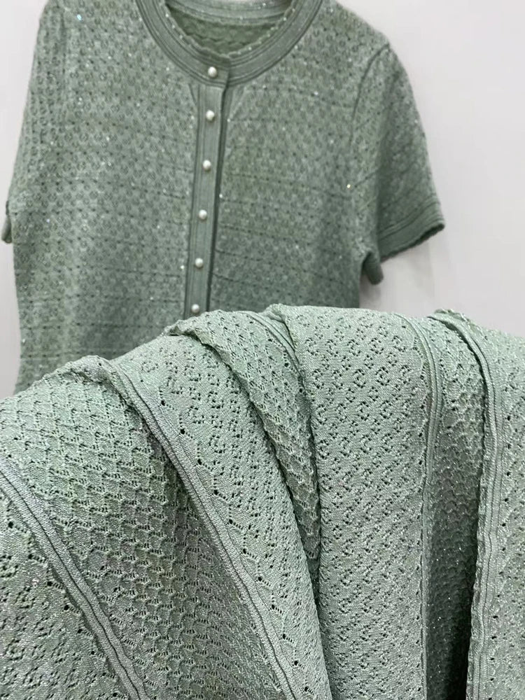 Sandro shimmer mint green dress