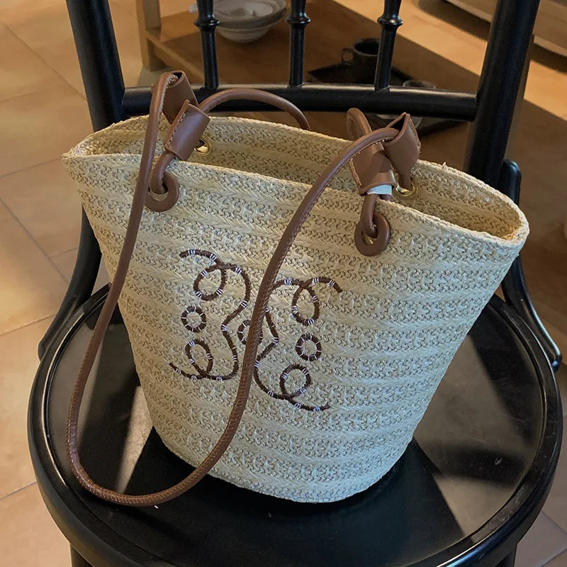 Straw beach bag
