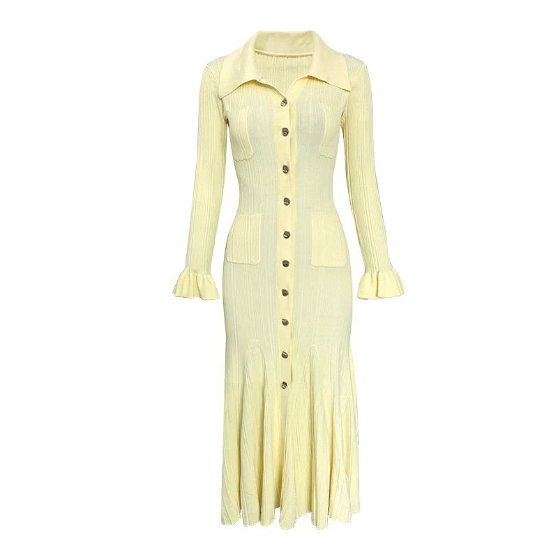 Self - long sleeve knit dress