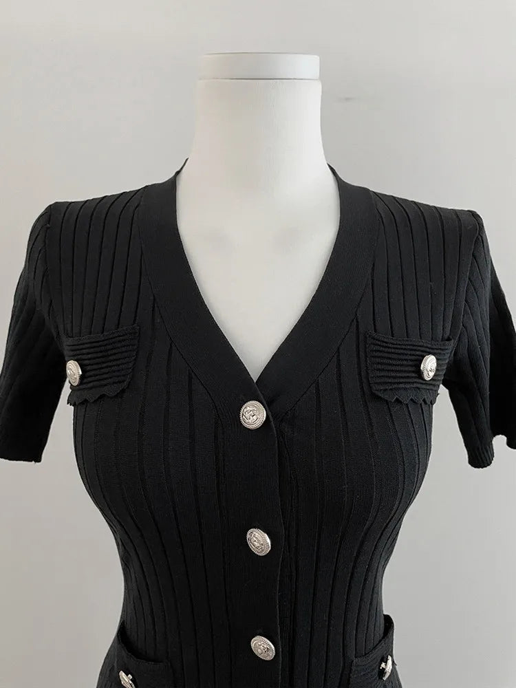 Sandro - Black short & long sleeve dress