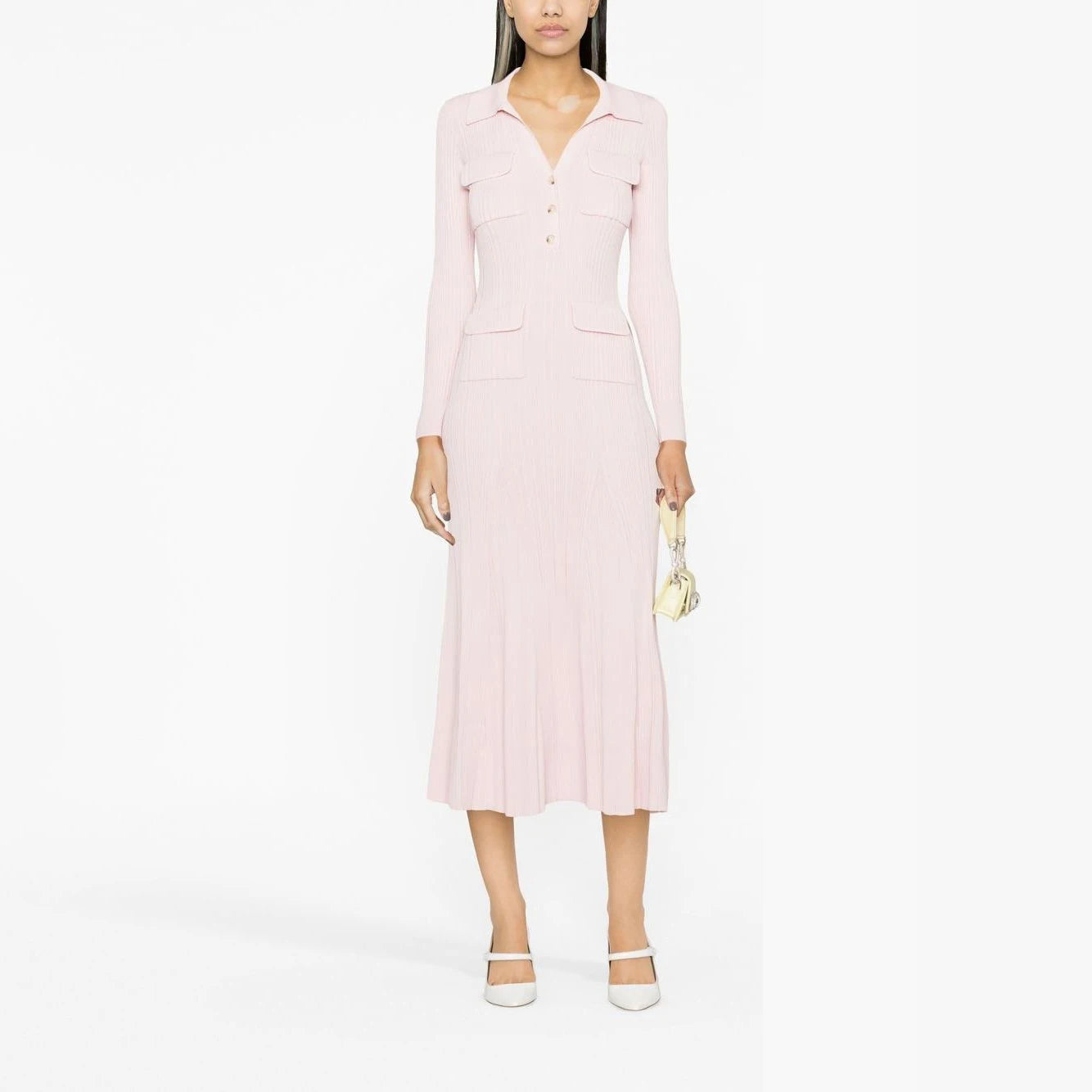 Self - pink knit dress
