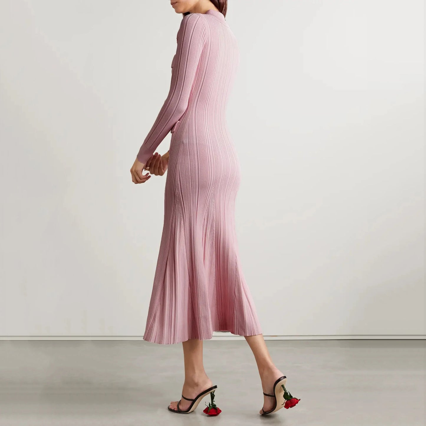 Self - pink knit dress