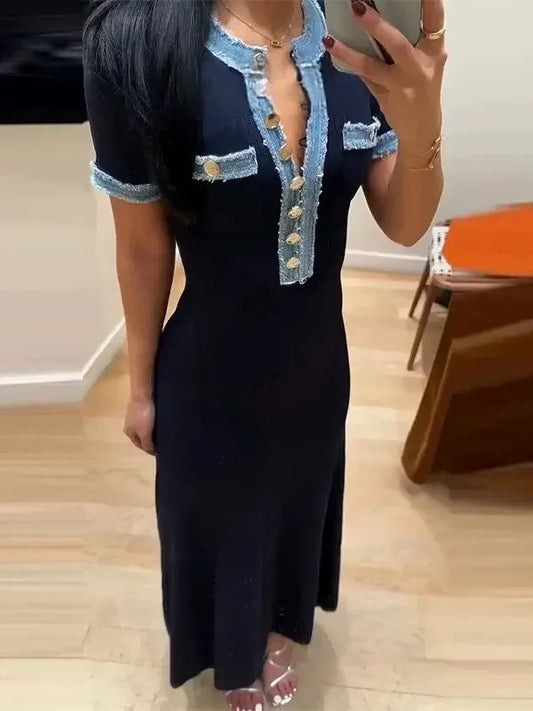 Sandro - Navy blue jean dress