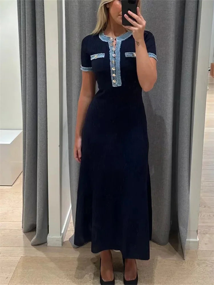 Sandro - Navy blue jean dress